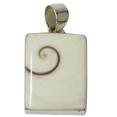 Shivaauge Anhänger rechteckig ca. 2,0 x 1,5 cm Silberanhänger mit 925er Sterlingsilber-Einfassung