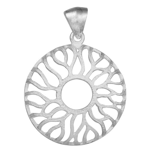 Silberanhänger Blume Äste gewölbt filigran Anhänger 925er Sterling Silber Kette Damen