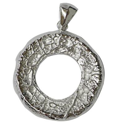 Silberanhänger Ring Silberfäden Geflecht Anhänger 925er Sterling Silber Unisex Kette