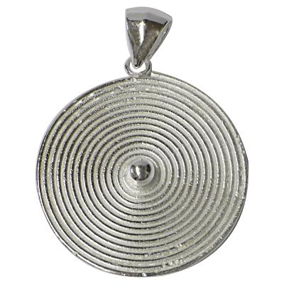 Anhänger rund eingraviert Spirale Perle 28 mm Sterling Silber 925er Silberanhänger Damen Schmuck