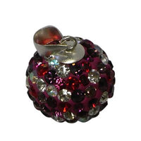 Load image into Gallery viewer, Glitzerkugel lila weiß Damen Anhänger Kristallkugel ca.16mm Ø Fassung 925er Sterlingsilber
