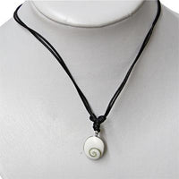 Cargar imagen en el visor de la galería, Kette Shivaauge oval Baumwolle Anhänger Schmuckdraht eingefasst (20x17mm) verstellbar
