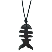 Load image into Gallery viewer, Kette, Braun, aus Sono Holz, Fischgräten Anhänger, 4,8x2,5cm, verstellbare Baumwollkette
