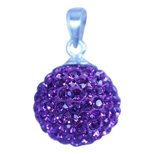 Glitzerkugel Amethyst lila 8 mm Kristall Silberanhänger Anhänger 925er Silber Damen Glitzer Schmuck