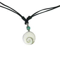 Cargar imagen en el visor de la galería, Shivaauge Kette Türkisstein 1,6cm Ø gewachst Baumwolle rund Shiva-Auge verstellbar
