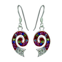 Cargar imagen en el visor de la galería, Glitzerschmuckset Kristall Zirkonia Spiralen bunt Anhänger Ohrringe 925er Silber Damen Schmuck
