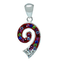 Cargar imagen en el visor de la galería, Glitzerschmuckset Kristall Zirkonia Spiralen bunt Anhänger Ohrringe 925er Silber Damen Schmuck
