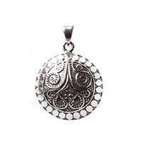 Cargar imagen en el visor de la galería, Silberanhänger Ornamente Halbkugel Anhänger 25 mm Sterling Silber 925er Unisex Schmuck

