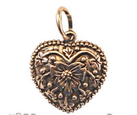 Cargar imagen en el visor de la galería, Silberanhänger Herz Blumenmuster Anhänger Sterling Silber 925er Damen Schmuck
