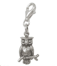 Cargar imagen en el visor de la galería, Silberanhänger Eule Charm Anhänger 925er Sterling Silber Unisex Schmuck
