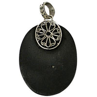 Load image into Gallery viewer, Lavasteinanhänger Unisex Anhänger 925er Sterling Silber Lavastein Schmuck Oval Ornament Blume
