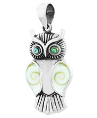 Load image into Gallery viewer, Silberanhänger Eule Shivaauge Paua Muschel Anhänger Kette 925er Sterling Silber Damen Schmuck
