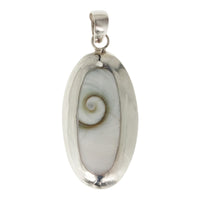 Load image into Gallery viewer, Shivaauge Silberanhänger oval 30 mm massiv Anhänger 925er Silber Shiva Auge Eye Damen Schmuck
