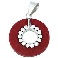 Load image into Gallery viewer, Korallenanhänger Silberanhänger Anhänger Koralle 925er Sterling Silber Damen Schmuck rund Loch Punkte
