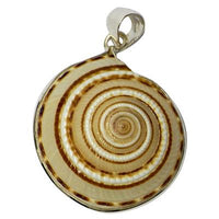 Cargar imagen en el visor de la galería, Muschel Anhänger 925er Sterling Silber Damen Schmuck weiß braun Schnecke Sonnenuhrschnecke
