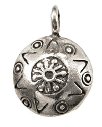 Cargar imagen en el visor de la galería, Silberanhänger Stern Muster linsenförmig Anhänger Sterling Silber 925er Unisex Schmuck
