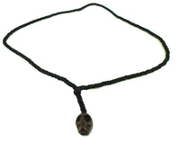 Load image into Gallery viewer, Steinanhänger Holzkette Totenkopf dunkel braun 80 cm marmoriert unisex Kette
