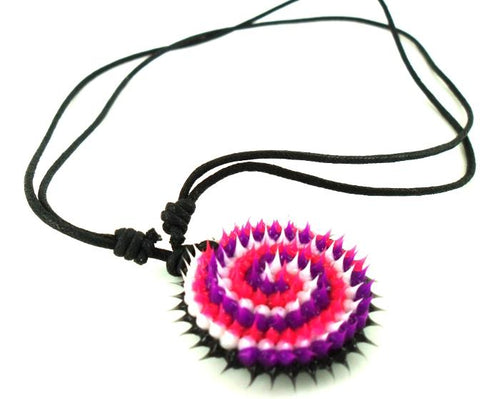 Silikonkette Kette weiß lila rosa Silikon schwarz Baumwolle verstellbar Spirale Stachelkette
