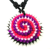Load image into Gallery viewer, Silikonkette Kette weiß lila rosa Silikon schwarz Baumwolle verstellbar Spirale Stachelkette
