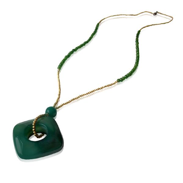 Brass Edelsteine Kette Anhänger grün eckig Loch Perlen gold nickelfrei Designer Schmuck