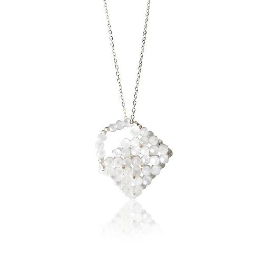 Brass Kette Glaskristalle Handtasche weiß facettiert silber nickelfrei Glitzer Schmuck