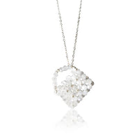 Load image into Gallery viewer, Brass Kette Glaskristalle Handtasche weiß facettiert silber nickelfrei Glitzer Schmuck
