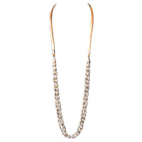 Load image into Gallery viewer, Damen Perlenkette gold weiß silber Perlen Brass Kette Baumwolle nickelfrei
