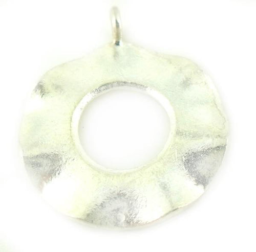 Silberanhänger Ring wellig glänzend 26 mm Anhänger Sterling Silber 925er Damen Schmuck