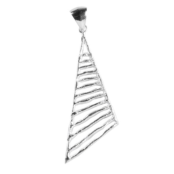 Silberanhänger 40 mm Dreieck Gitter oxidiert Sterling Silber 925er Damen Schmuck Kette