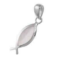 Cargar imagen en el visor de la galería, Perlmuttanhänger Fisch weiß 20 mm 925er Sterling Silber Ohrringe Perlmutt
