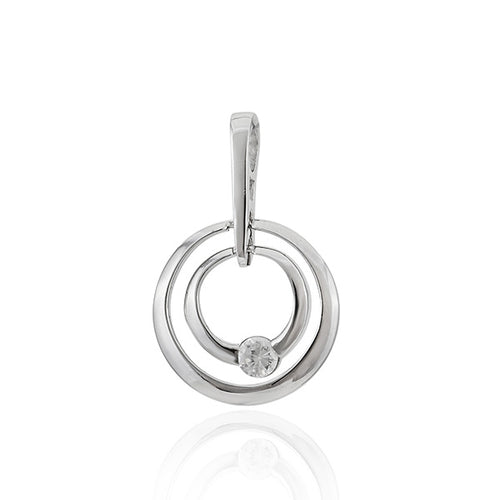 Zirkonia Anhänger Silberschmuck 925er Sterling Silber Fassung Zirkonia Kreise rund
