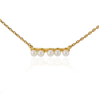 Load image into Gallery viewer, Set Kette Ohrringe 18 karat vergoldet Ketten Perlen Bogen nickelfrei weiß Reihe
