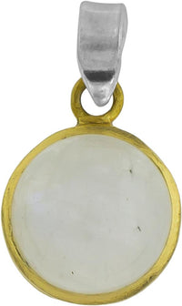 Load image into Gallery viewer, Silberanhänger vergoldet rund Stein Mondstein weiß Anhänger 925 Sterling Silber
