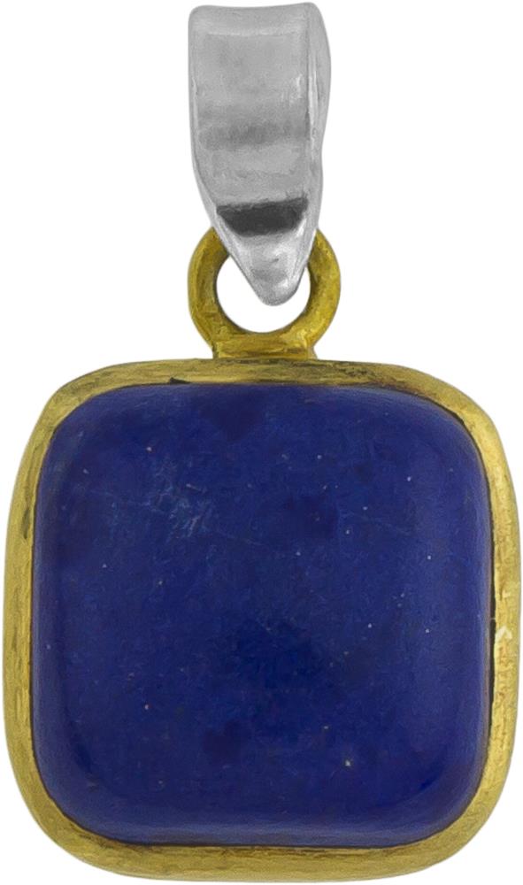 Silberanhänger vergoldet eckig Stein Lapis blau Anhänger 925 Sterling Silber Lazuli