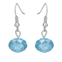 Cargar imagen en el visor de la galería, Schmuckset Kette Perlen blau schwarz Glasperlen Ohrringe blau Halskette Damen Schmuckdraht verstellbar ca 46 cm
