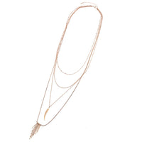 Load image into Gallery viewer, Brass Kette goldfarben fein Anhänger 3-Teilig Horn braun Länge ca 45 cm
