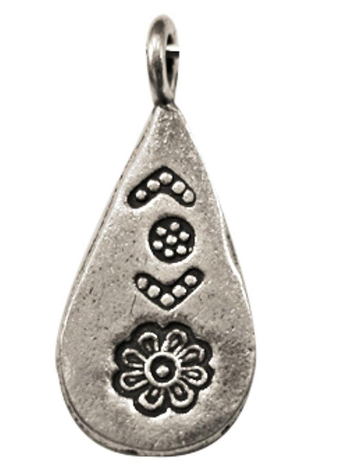 Tropfen Silberanhänger Blume Muster Unisex Anhänger 925er Sterling Silber Kette