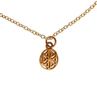 Cargar imagen en el visor de la galería, Messing Brass Anhänger Blume des Lebens antik gold silber Kette flower of life
