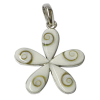 Load image into Gallery viewer, Shivaauge Silberanhänger Blume Anhänger 925er Sterling Silber Shiva Auge Eye Damen Schmuck
