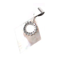 Cargar imagen en el visor de la galería, Perlmutt Muschel Anhänger Silberanhänger 925er Sterling Silber Damen Schmuck weiß Karo Loch Punkte
