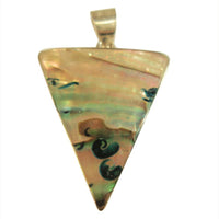Cargar imagen en el visor de la galería, Abalone Perlmutt Muschel Silberanhänger Anhänger Kette 925er Sterling Silber Unisex Schmuck Dreieck
