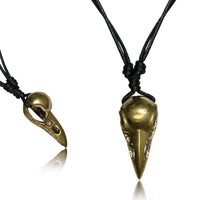 Cargar imagen en el visor de la galería, Kette Brass Baumwolle schwarz Anhänger Skull Schädel antik golden
