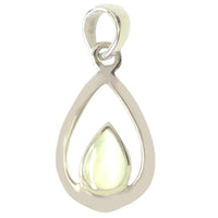 Cargar imagen en el visor de la galería, Perlmutt-Anhänger, tropfenförmiger Damenanhänger aus 925er Sterlingsilber und Perlmutt
