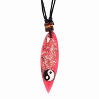 Cargar imagen en el visor de la galería, Surferkette Muschel Splitter Holz Resin Baumwolle verstellbar Yin Yang bunt
