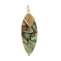 Cargar imagen en el visor de la galería, Abalone Perlmutt Muschel Silberanhänger Anhänger Kette 925er Sterling Silber Unisex Schmuck Blatt
