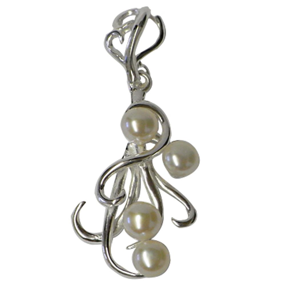 Silberanhänger, Damenanhänger aus Sterling Silber 925 mit vier Perlen