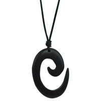 Load image into Gallery viewer, Kette, Braun, aus Sono Holz, wirbelförmiger Anhänger, 4,3x3,3cm, verstellbare Baumwollkette
