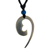 Cargar imagen en el visor de la galería, Halskette Perlmutt verstellbar Baumwolle Muschel Kette handgeschnitzt Türkis Stein Tomoe
