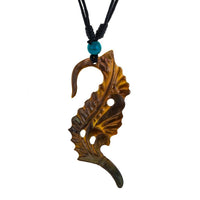 Cargar imagen en el visor de la galería, Halskette Perlmutt verstellbar Baumwolle Muschel Kette handgeschnitzt Türkis Stein Tomoe
