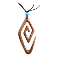 Cargar imagen en el visor de la galería, HolzketteTürkis verstellbar Baumwolle Kette Holz Spirale Thors Hammer Anker
